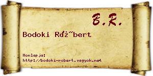 Bodoki Róbert névjegykártya